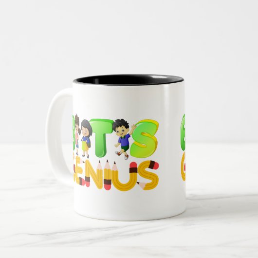 BACK TO SCHOOL EXCITEMENT! TWEEKLEURIGE KOFFIEMOK (Voorkant links)