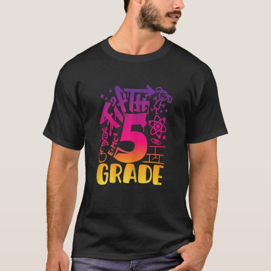 Back To School Fifth 5th Grade Teacher Girls Graff T-shirt (Voorkant)