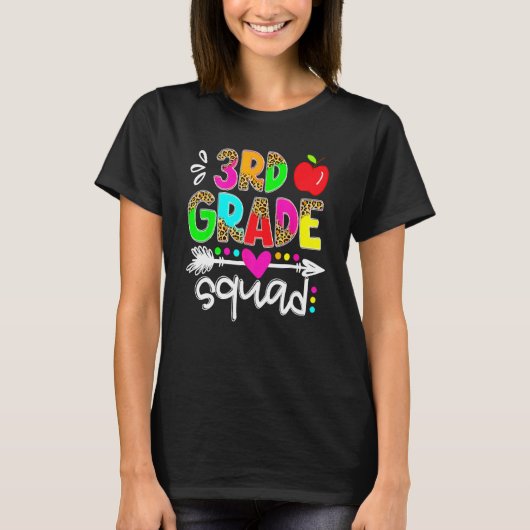 Back To School First Day Of 3rd Grade Squad Teache T-shirt (Voorkant)