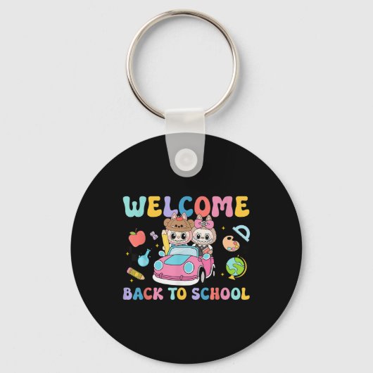 Back To School First Day Of School Monster Teacher Sleutelhanger (Voorkant)