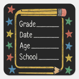 Back to School | First Day of School Vierkante Sticker