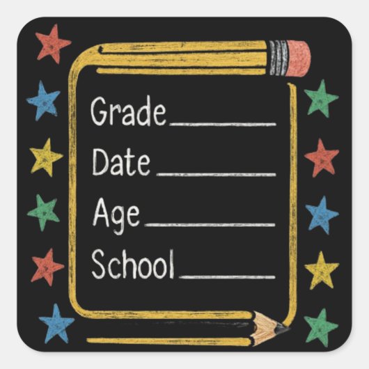 Back to School | First Day of School Vierkante Sticker (Voorkant)