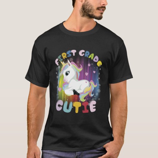Back To School First Grade Unicorn Cutie Unicorn T-shirt (Voorkant)