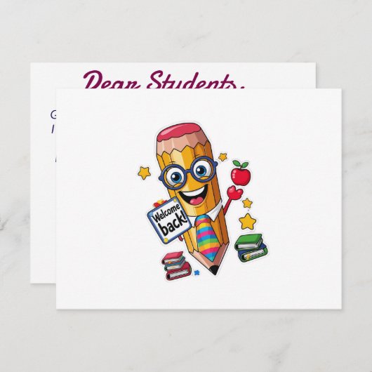 Back to School Flat Kaart - Laat het avontuur begi (Voorkant / Achterkant)