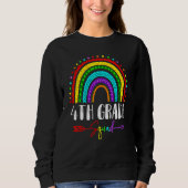 Back To School Fourth 4th Grade Squad Cute Rainbow Trui (Voorkant)