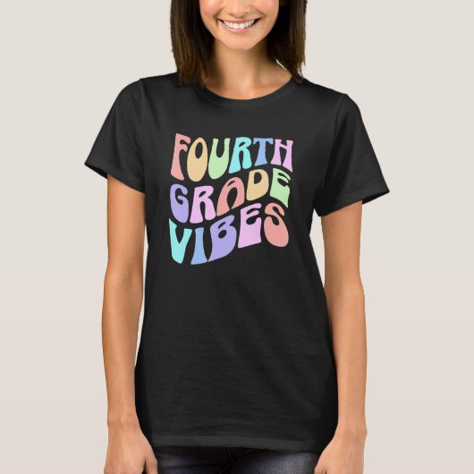 Back To School Fourth Grade Vibes First Day Teache T-shirt (Voorkant)