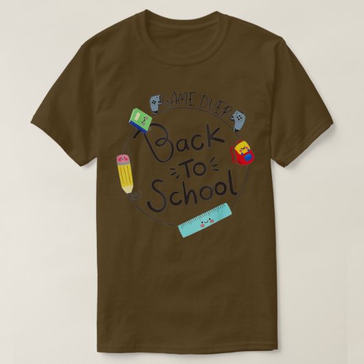 Back to School Funny Game Over Teacher Student Con T-shirt (Design voorkant)