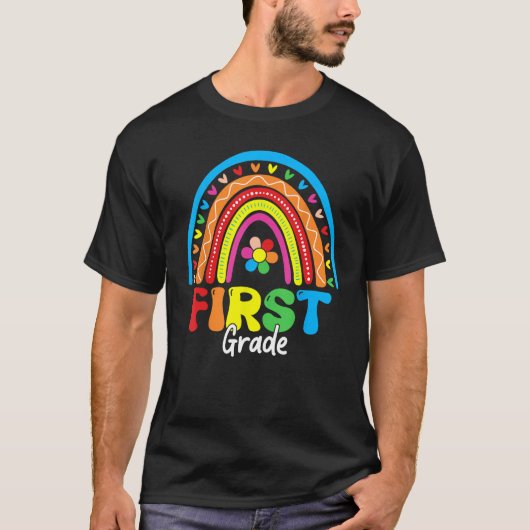 Back To School Funny Happy First Day Of First Grad T-shirt (Voorkant)