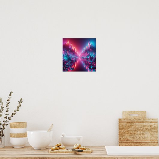 Back to School Futuristic Crystal Glow Poster (Keuken)
