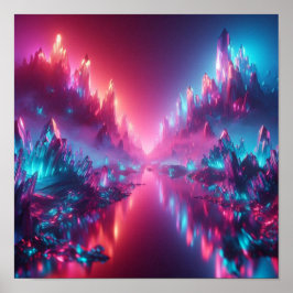 Back to School Futuristic Crystal Glow Poster