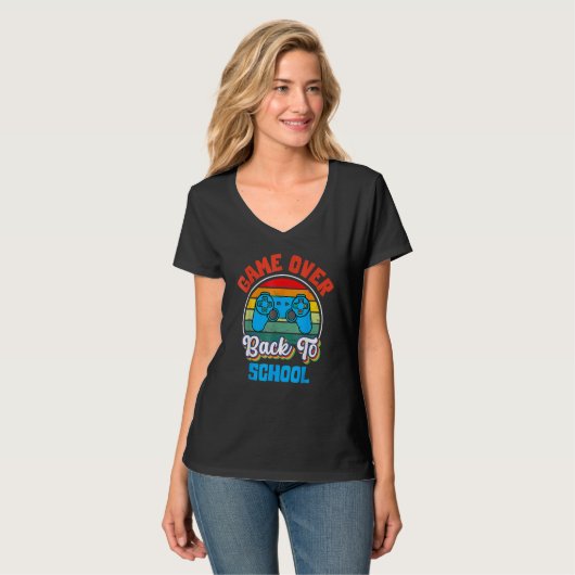 Back To School  Game Over Teacher Student Controll T-shirt (Voorkant volledig)