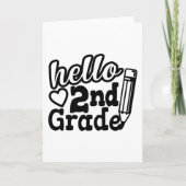 Back To School Gift - Hello Second (2nd) Grade Kid Kaart (Voorkant)