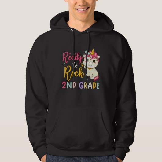 back to school  girls ready to rock 2nd grade Unic Hoodie (Voorkant)