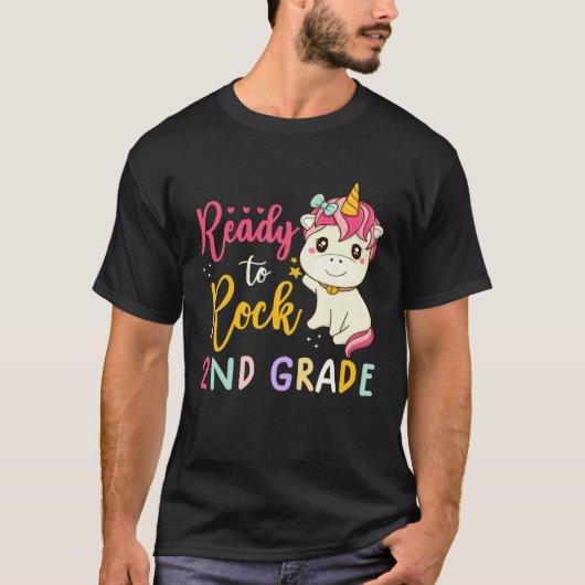 back to school girls ready to rock 2nd grade Unic T-shirt (Voorkant)