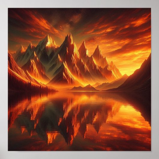 Back to School Golden Sunset Mountains Poster (Voorkant)