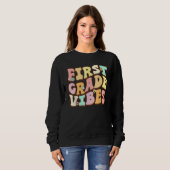 Back To School Groovy First Grade Vibes 1st Grade  Trui (Voorkant volledig)