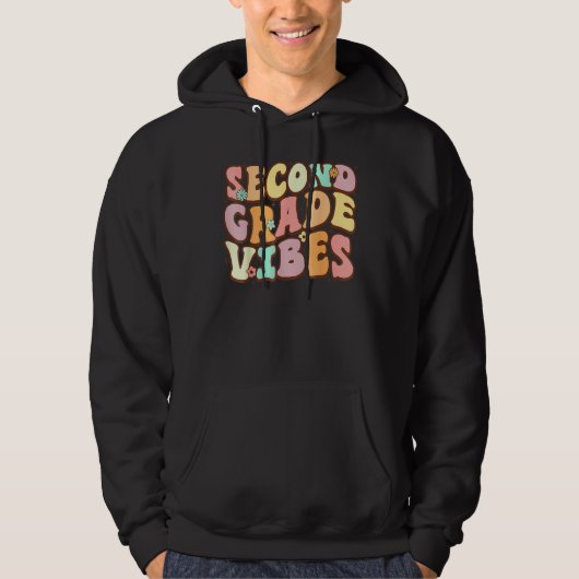 Back To School Groovy Second Grade Vibes 2nd Grade Hoodie (Voorkant)