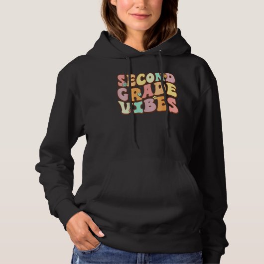 Back To School Groovy Second Grade Vibes 2nd Grade Hoodie (Voorkant)