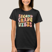 Back To School Groovy Second Grade Vibes 2nd Grade T-shirt (Voorkant)
