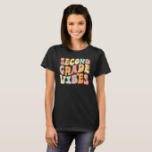 Back To School Groovy Second Grade Vibes 2nd Grade T-shirt (Voorkant volledig)