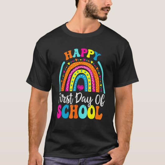Back To School  Happy First Day Of School For Teac T-shirt (Voorkant)