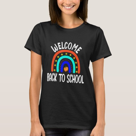 Back To School Happy First Day Of School Rainbow T T-shirt (Voorkant)