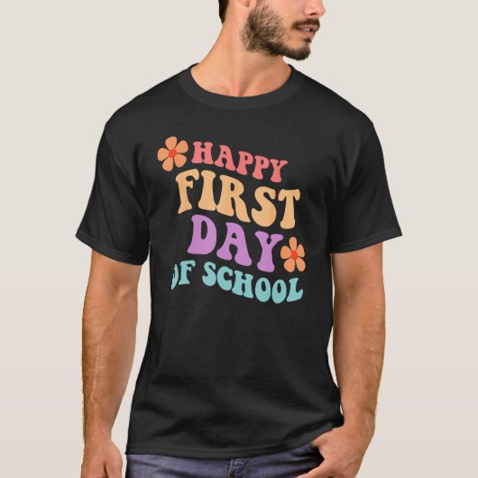 Back to School Happy First Day of School Teacher S T-shirt (Voorkant)