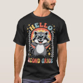 Back To School Hello 2Nd Grade Raccoon Second  T-shirt (Voorkant)