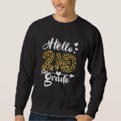 Back To School Hello 2nd Grade Second Grade Leopar Trui (Voorkant)