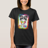 Back To School Hello 2nd Second Grade Messy Bun Ti T-shirt (Voorkant)