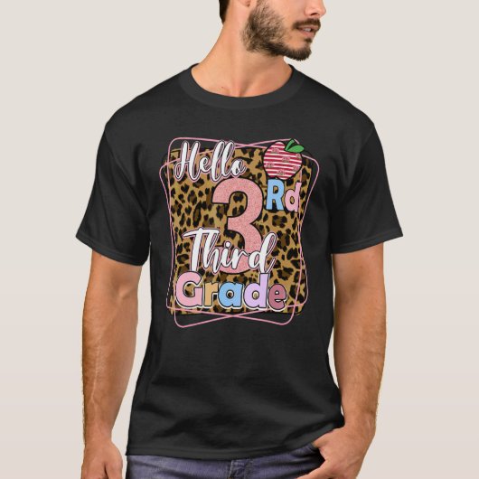 Back To School Hello 3rd Third Grade  Teachers Stu T-shirt (Voorkant)