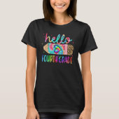 Back To School Hello 4th Grade Leopard Tie Dye Pen T-shirt (Voorkant)