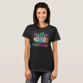 Back To School Hello 4th Grade Leopard Tie Dye Pen T-shirt (Voorkant volledig)