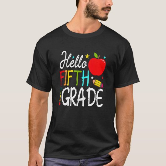 Back To School Hello Fifth Grade Team 5th Grade Te T-shirt (Voorkant)