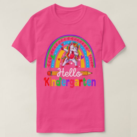 Back To School Hello Kindergarten Dabbing Unicorn  T-shirt (Design voorkant)