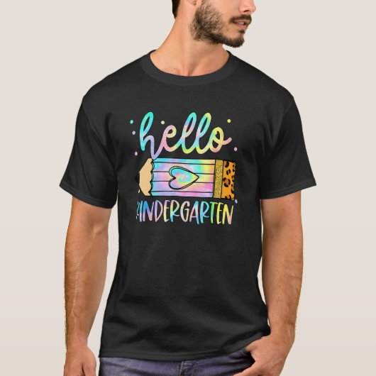 Back To School Hello Kindergarten Leopard Pencil K T-shirt (Voorkant)