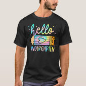 Back To School Hello Kindergarten Leopard Tie Dye  T-shirt (Voorkant)