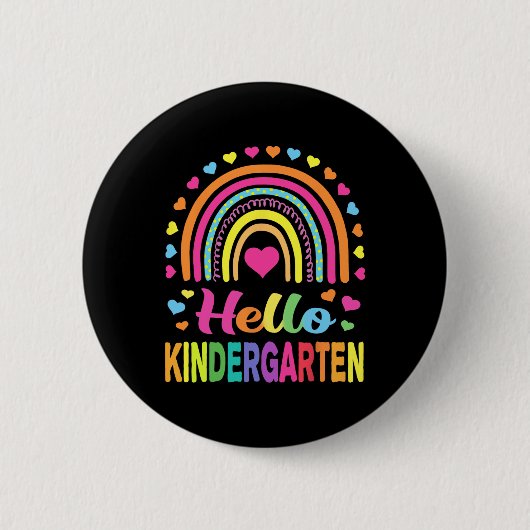 Back to School Hello Kindergarten Squad Teachers W Ronde Button 5,7 Cm (Voorkant)