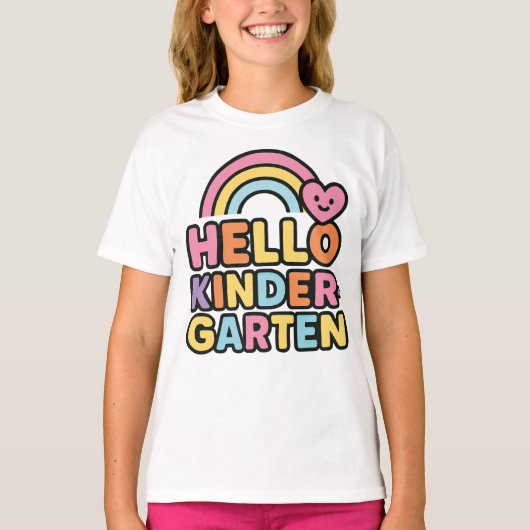 Back to School Hello Kindergarten Teacher Kids T-shirt (Voorkant)