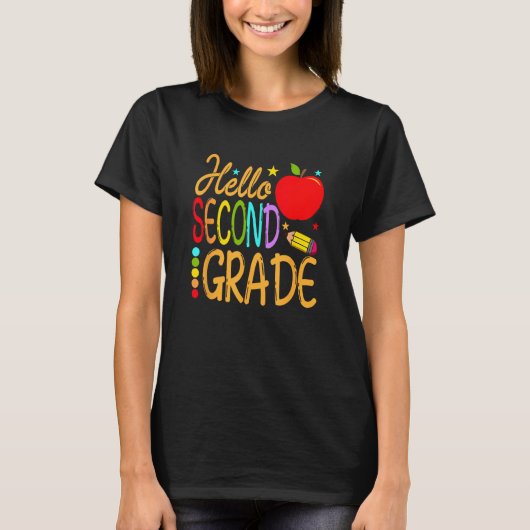 Back To School Hello Second Grade Team 2nd Grade T T-shirt (Voorkant)