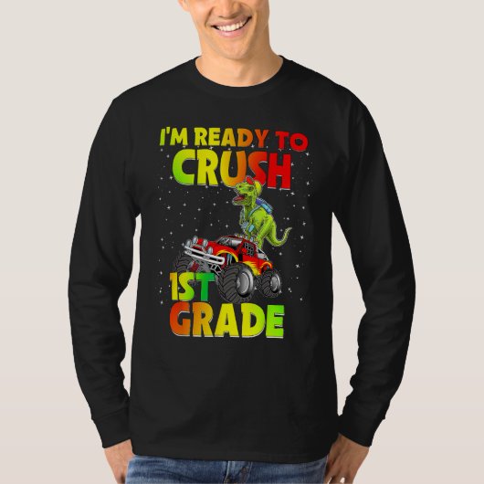 Back To School I'm Ready To Crush 1st Grade Dinosa T-shirt (Voorkant)