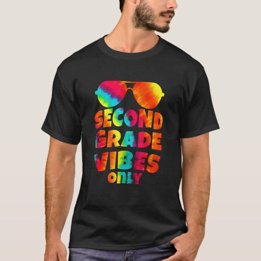 Back To School Kids 2nd Grade Vibes Only Sunglasse T-shirt (Voorkant)