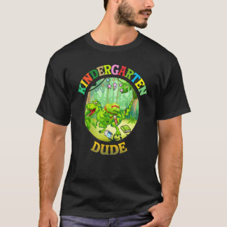 Back To School Kids Kindergarten Dude Dinosaur Boy T-shirt