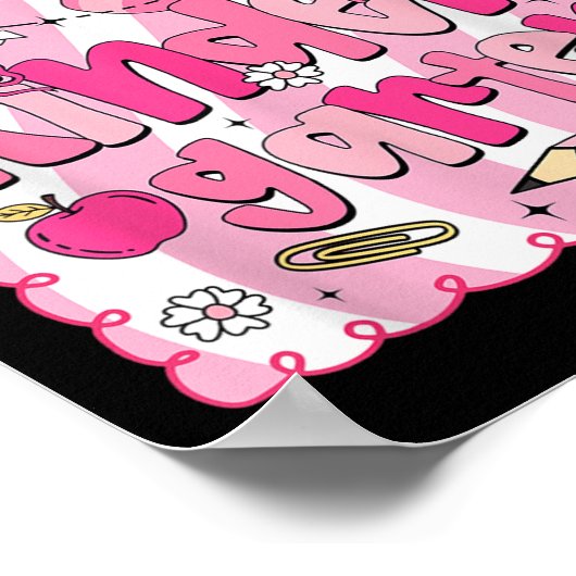 Back To School Kindergarten Coquette Pencil Bow Gi Poster (Hoek)