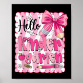 Back To School Kindergarten Coquette Pencil Bow Gi Poster (Voorkant)
