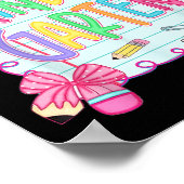 Back To School Kindergarten Coquette Pencil Bow Te Poster (Hoek)