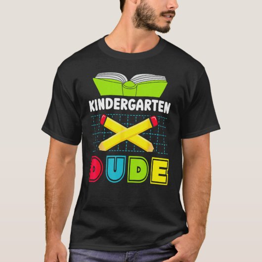 Back To School Kindergarten Dude Pencil Boys Kids T-shirt (Voorkant)