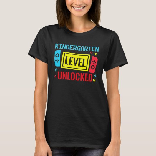 Back To School Kindergarten Level Unlocked Video G T-shirt (Voorkant)