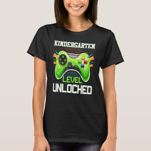 Back To School Kindergarten Level Unlocked Video G T-shirt (Voorkant)