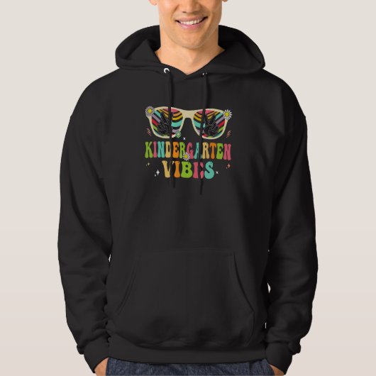 Back To School Kindergarten Vibes Retro Teacher Wo Hoodie (Voorkant)